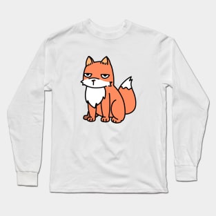 cute orange fox kitsune with fluffy tail Long Sleeve T-Shirt